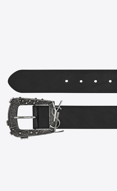 Cheyenne monogram belt in smooth leather
